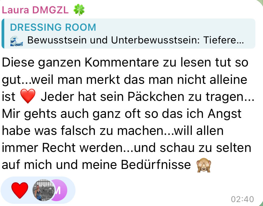 Screenshot einer Teilnehmerin