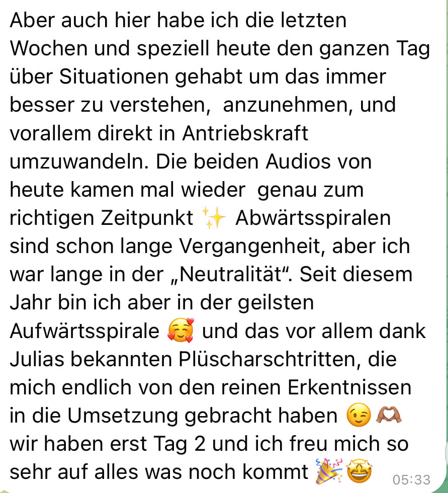 Screenshot einer Teilnehmerin