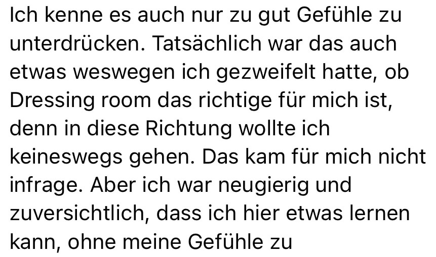 Feedback zu Dressing Room