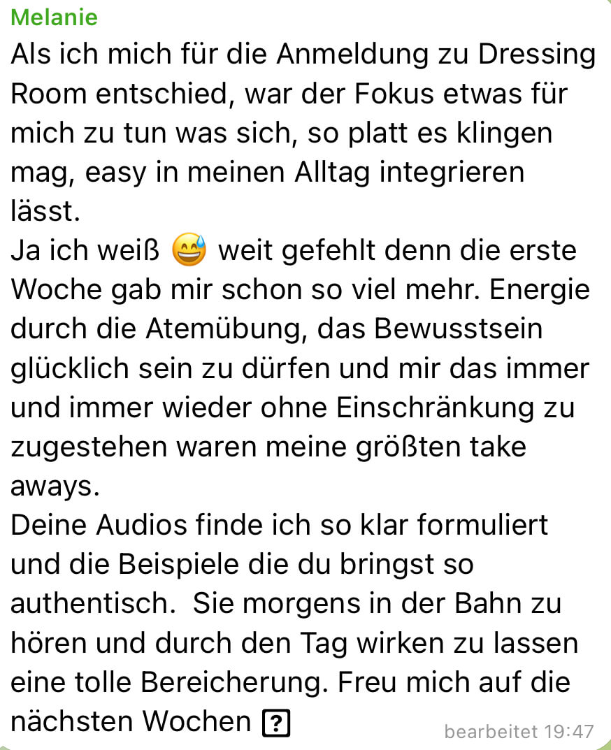 Feedback zu Dressing Room