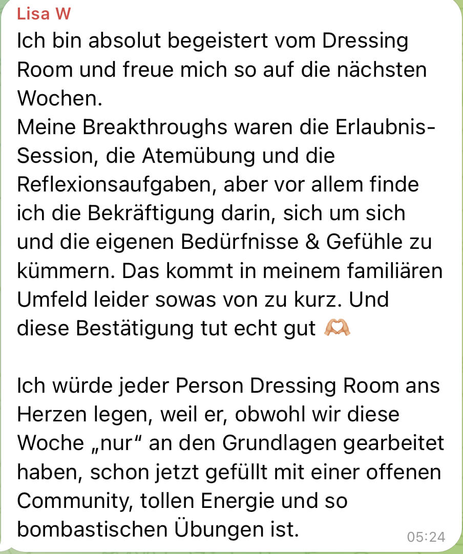 Screenshot einer Teilnehmerin