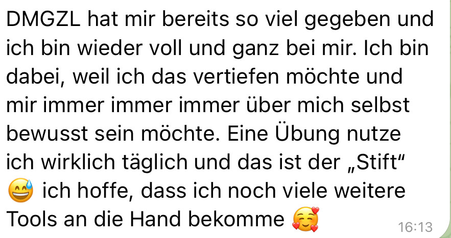 Screenshot einer Teilnehmerin