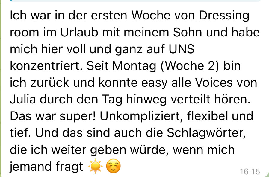 Feedback zu Dressing Room