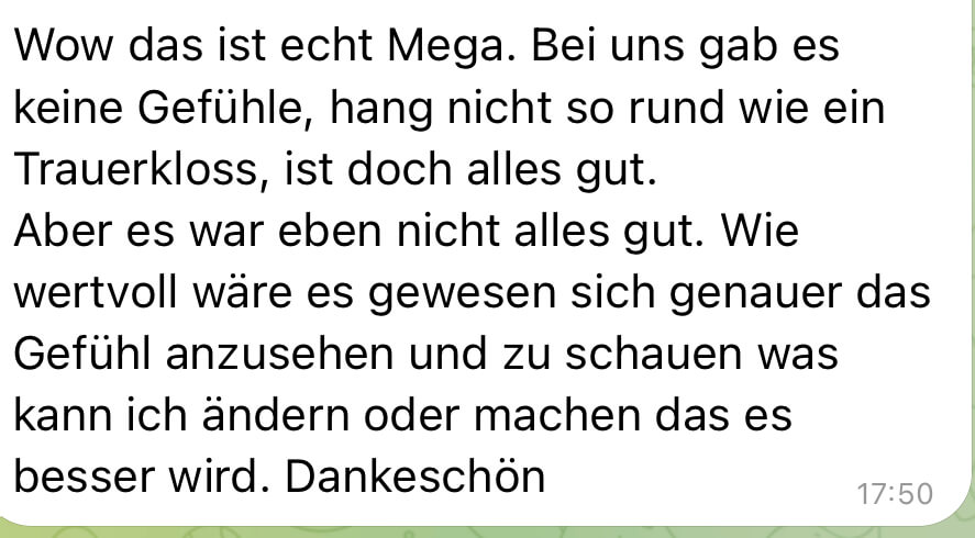 Screenshot einer Teilnehmerin