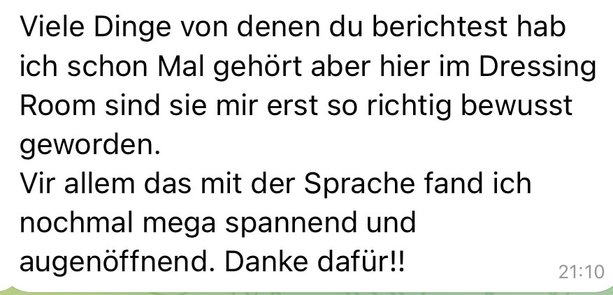 Feedback zu Dressing Room