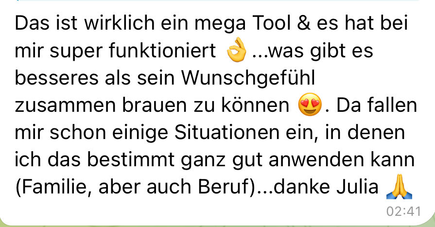 Screenshot einer Teilnehmerin