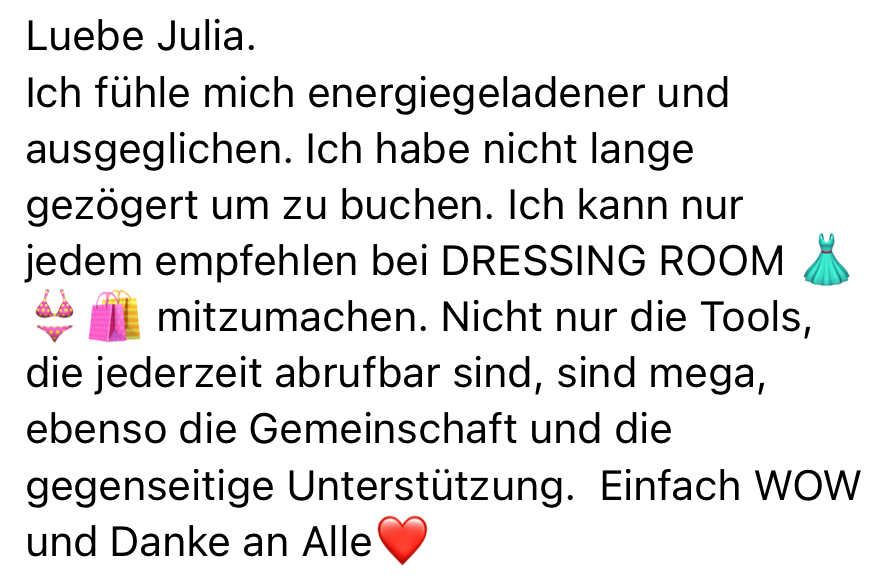 Feedback zu Dressing Room