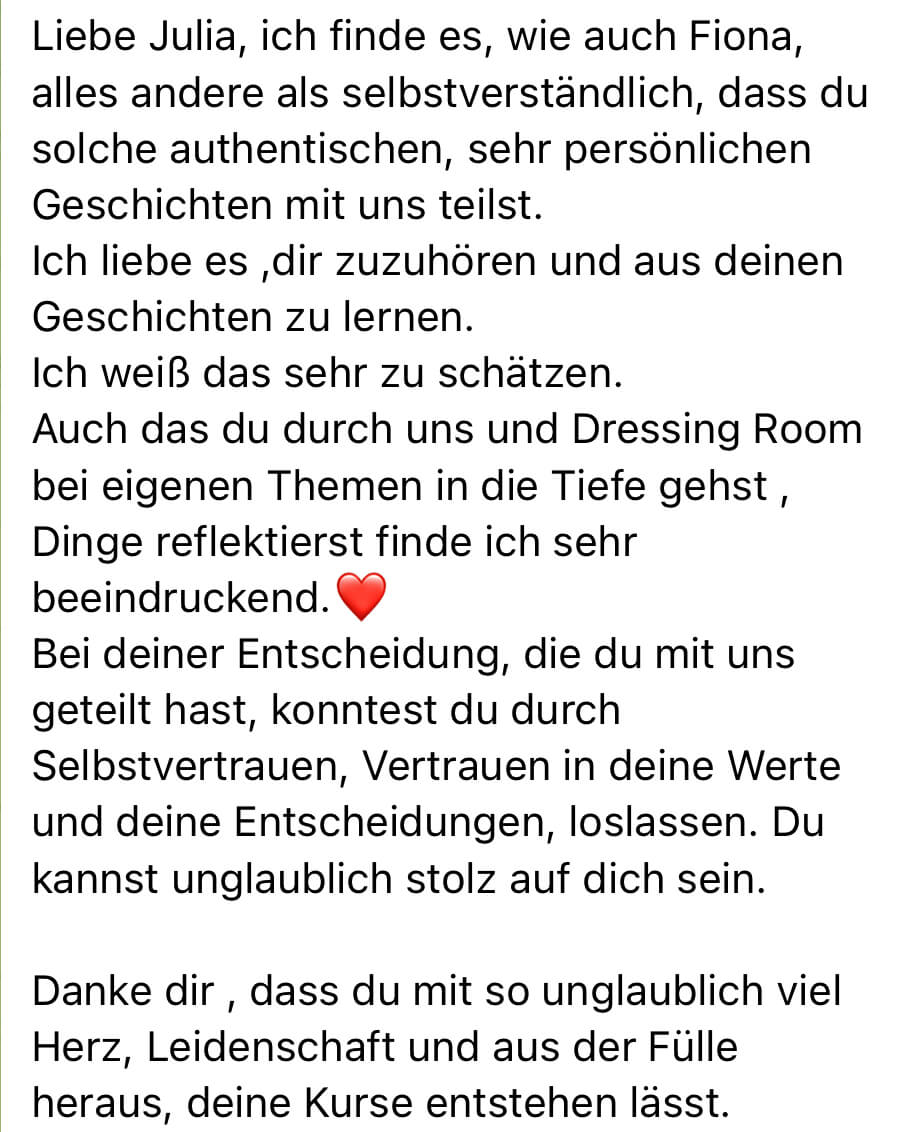 Feedback zu Dressing Room