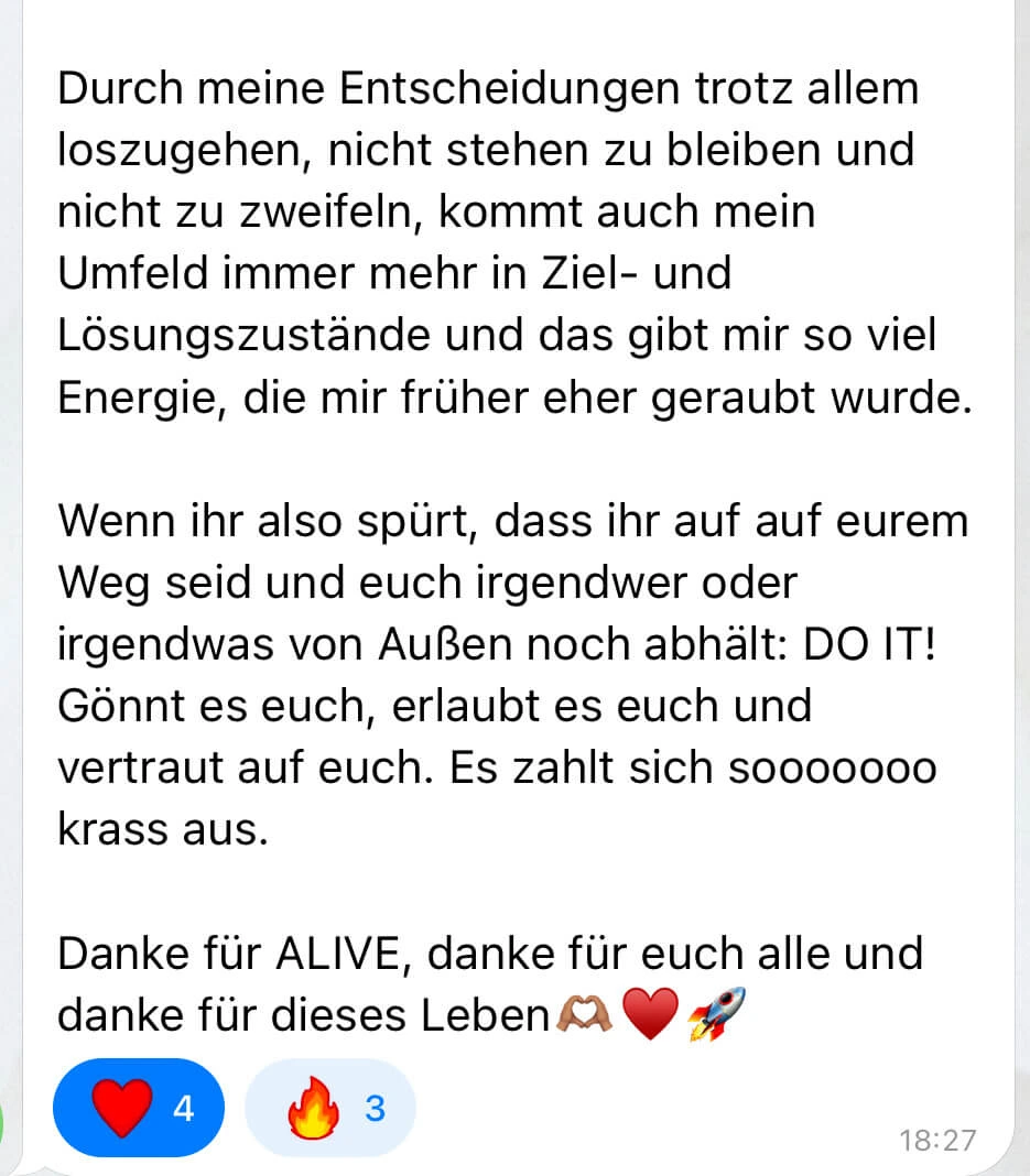 Teilnehmerfeedback zu Golden Frequency