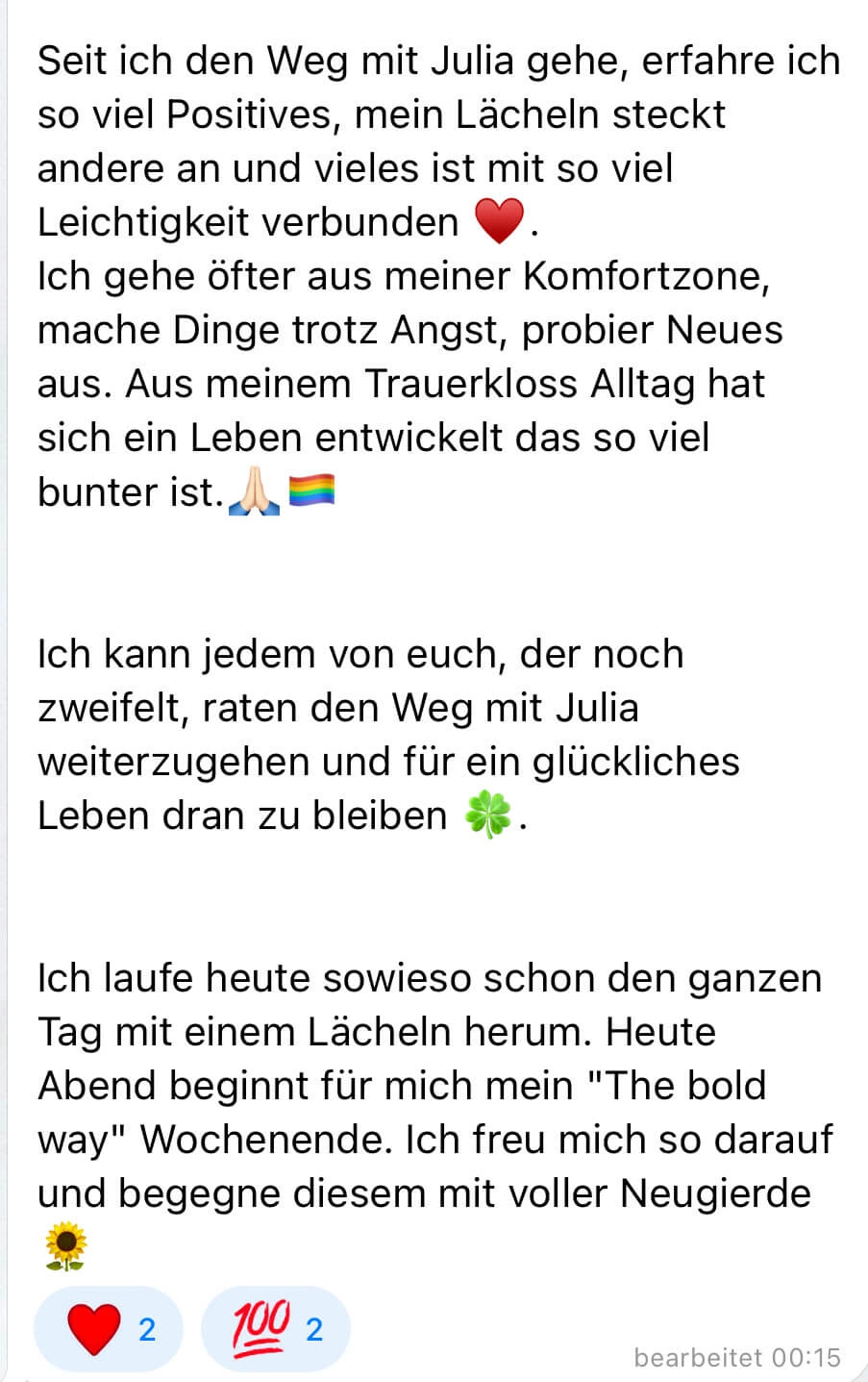 Teilnehmerfeedback zu Golden Frequency